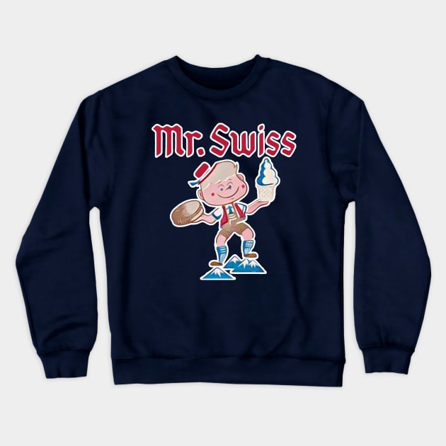 Mr. Swiss Restaurant Chain Abstract Crewneck Sweatshirt by RetroZest